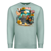 Seafoam farm truck farm animals Premium Sweatshirt - FaDigitalArtStudio