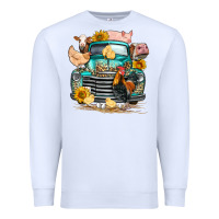 White farm truck farm animals Premium Sweatshirt - FaDigitalArtStudio