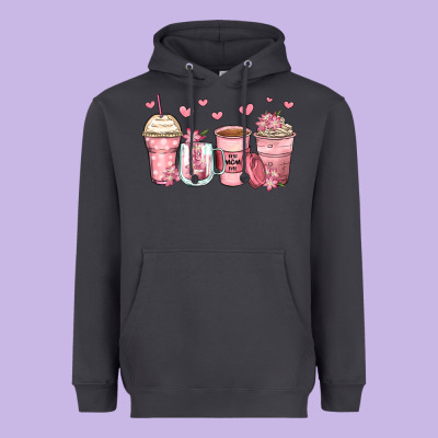Mother's Day Floral Coffee Cups Heavyweight Hoodie Designed By Zillion Design Studio