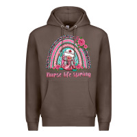 Coffee nurse life spring rainbow Premium Hoodie - BarkalooDesign