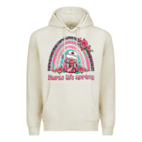 Oatmeal Heather nurse life spring rainbow Premium Hoodie - BarkalooDesign