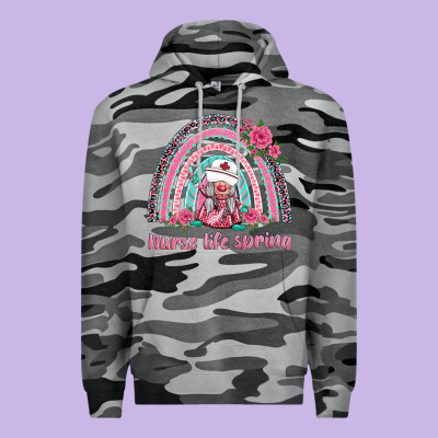 Nurse Life Spring Rainbow Premium Hoodie Designed By Barkaloodesign