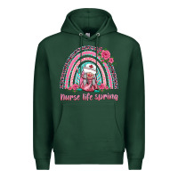 Sports Green nurse life spring rainbow Premium Hoodie - BarkalooDesign