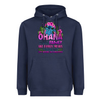 Navy ohana means family Heavyweight Hoodie - Zillion Design Studio