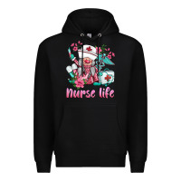 Black nurse gnomies nurse  life spring Premium Hoodie - BarkalooDesign