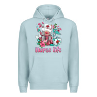 Blue Mist nurse gnomies nurse  life spring Premium Hoodie - BarkalooDesign