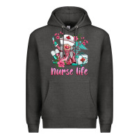 Charcoal Heather nurse gnomies nurse  life spring Premium Hoodie - BarkalooDesign