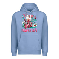 Colony Blue nurse gnomies nurse  life spring Premium Hoodie - BarkalooDesign