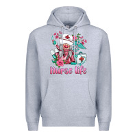 Heather Grey nurse gnomies nurse  life spring Premium Hoodie - BarkalooDesign