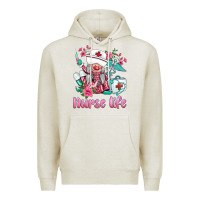 Oatmeal Heather nurse gnomies nurse  life spring Premium Hoodie - BarkalooDesign