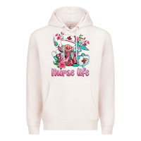 Pale Pink nurse gnomies nurse  life spring Premium Hoodie - BarkalooDesign