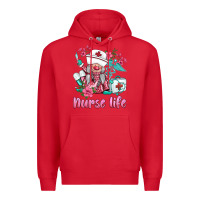 Red nurse gnomies nurse  life spring Premium Hoodie - BarkalooDesign
