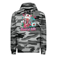 Slate Camo nurse gnomies nurse  life spring Premium Hoodie - BarkalooDesign