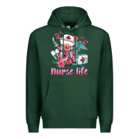 Sports Green nurse gnomies nurse  life spring Premium Hoodie - BarkalooDesign
