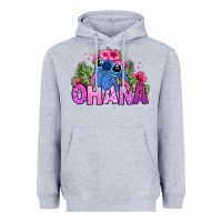 Heather Grey ohana stitch Heavyweight Hoodie - Zillion Design Studio