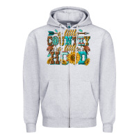 Heather Grey a little country a little hood Zipper Hoodie - texasbilliewilder