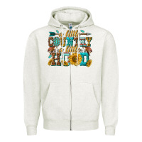 Oatmeal Heather a little country a little hood Zipper Hoodie - texasbilliewilder
