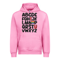 Fuchsia Pink pride alphabet Urban Hoodie - MaliasSmallBusiness