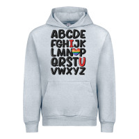 Heather Grey pride alphabet Urban Hoodie - MaliasSmallBusiness
