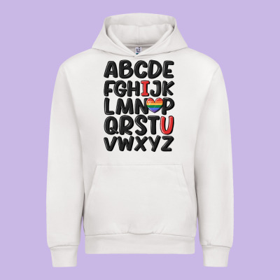 Pride Alphabet Urban Hoodie Designed By Maliassmallbusiness
