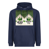 Navy 420 somewhere good vibes weed tumbler2 Heavyweight Hoodie - CTS Tumbler Store