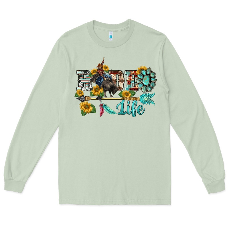 Western Rodeo Bullfighter  Life Turquoise's Gemstones Arrow Sunflowers Long Sleeve Tee by BarkalooDesign | Teevron