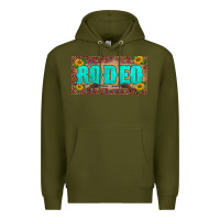 Army Green western rodeo sunflowers weapon  license plate template Premium Hoodie - BarkalooDesign