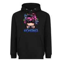 Black ohana stitch messy bun Heavyweight Hoodie - Zillion Design Studio