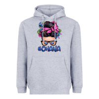 Heather Grey ohana stitch messy bun Heavyweight Hoodie - Zillion Design Studio
