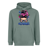 Sage ohana stitch messy bun Heavyweight Hoodie - Zillion Design Studio