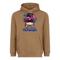 Toasted Coconut ohana stitch messy bun Heavyweight Hoodie - Zillion Design Studio