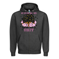 Charcoal Heather my crystal ball says you are full of Zipper Hoodie - Zillion Design Studio