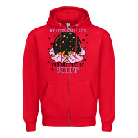 Red my crystal ball says you are full of Zipper Hoodie - Zillion Design Studio