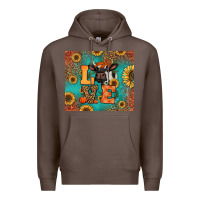 Coffee love autumn cow Premium Hoodie - Jasminsmagicworld