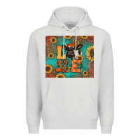 Dove Grey love autumn cow Premium Hoodie - Jasminsmagicworld