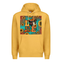 Mustard love autumn cow Premium Hoodie - Jasminsmagicworld