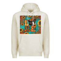 Oatmeal Heather love autumn cow Premium Hoodie - Jasminsmagicworld