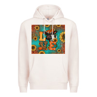 Pale Pink love autumn cow Premium Hoodie - Jasminsmagicworld