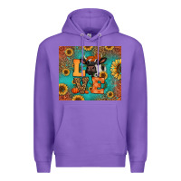 Purple love autumn cow Premium Hoodie - Jasminsmagicworld