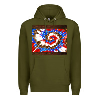 Army Green usa tie dye Premium Hoodie - AdoDesignShop