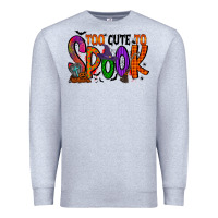 Heather Grey too cute to spook Premium Sweatshirt - RacoonDesign