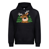Black Personalized Christmas deer Urban Hoodie - MaliasSmallBusiness