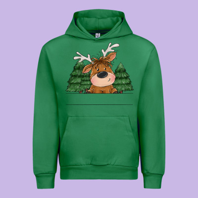 Personalized Christmas Deer Urban Hoodie Designed By Maliassmallbusiness
