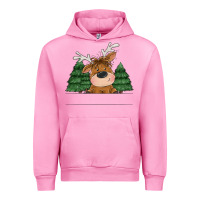 Fuchsia Pink Personalized Christmas deer Urban Hoodie - MaliasSmallBusiness