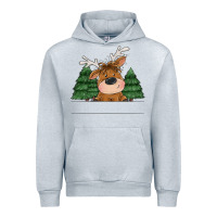 Heather Grey Personalized Christmas deer Urban Hoodie - MaliasSmallBusiness