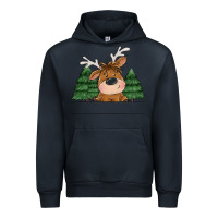 Navy Personalized Christmas deer Urban Hoodie - MaliasSmallBusiness