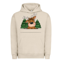 Pigment French Oak Personalized Christmas deer Urban Hoodie - MaliasSmallBusiness