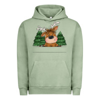 Pigment Oil Green Personalized Christmas deer Urban Hoodie - MaliasSmallBusiness