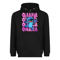 Black ohana stitch Heavyweight Hoodie - Zillion Design Studio