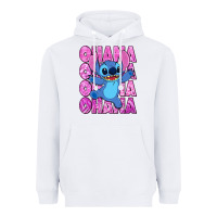 White ohana stitch Heavyweight Hoodie - Zillion Design Studio